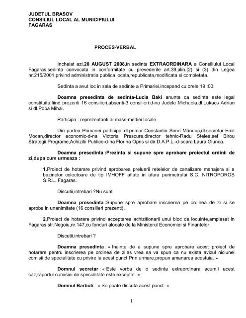JUDETUL BRASOV - Primaria Municipiului Fagaras