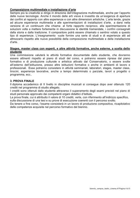 composizione per teatro e cinema - Conservatorio di Musica FA ...