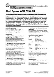 Shell Spirax ASX 75W-90 - Schmierstoff-Datenbank