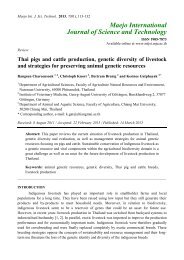 Thai pigs and cattle production, genetic diversity of livestock and ...