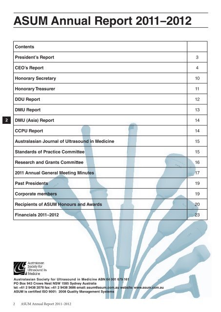 Annual Report 2011 - 2012 - Australasian Society for Ultrasound in ...