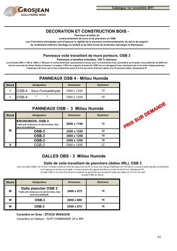 K2 Panneaux de Contreventement.pdf - Tarifs Grosjean Bois