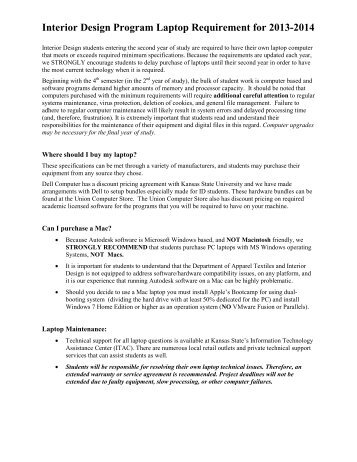 Portable Computer Requirements - Kansas State University