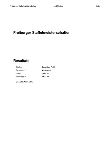 Freiburger Staffelmeisterschaften Resultate - Acmurten.ch