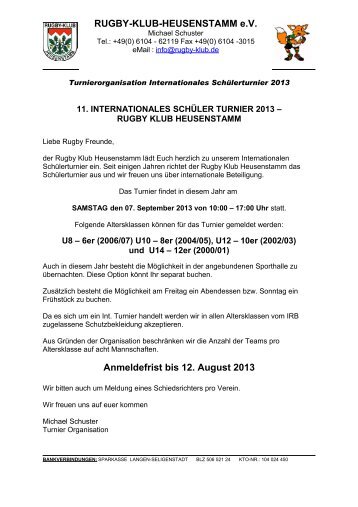 Einladung Deutsch - Rugby Klub Heusenstamm