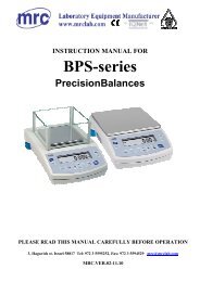 Operating Instruction - Precision Balances PS series - MRC