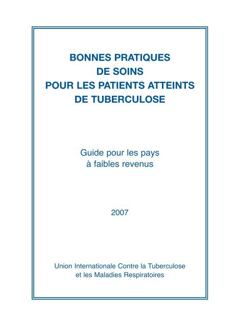 bonnes pratiques de soins pour les patients atteints de tuberculose