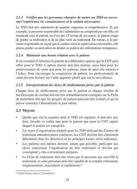 bonnes pratiques de soins pour les patients atteints de tuberculose