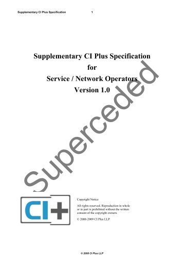 CI+ Draft Specification - CI Plus