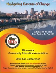 Minnesota Community Education Association 2009 Fall Conference