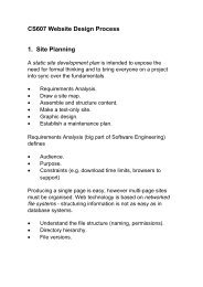 CS607 Website Design Process 1. Site Planning