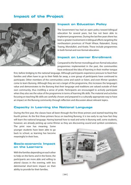 Mother Tongue-based Literacy Programmes: Case Studies of Good ...