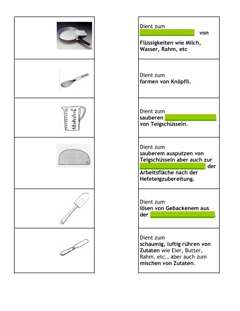 Arbeitsblatt KÃ¼chengerÃ¤te Niveau 2.pdf