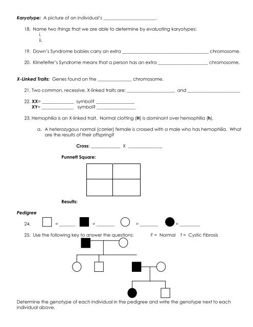 GENETICS REVIEW SHEET Genetics - Arapahoe High School