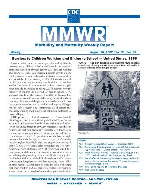 Morbidity and Mortality Weekly Report - Active Living Network