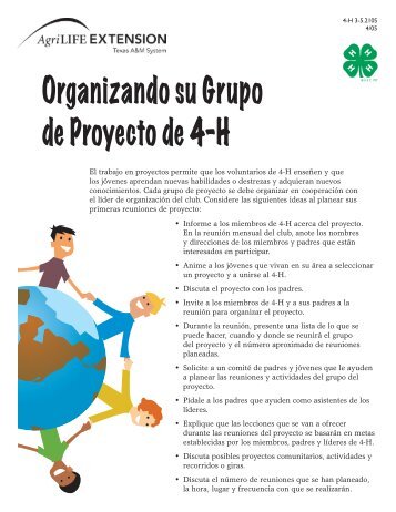 Organizando su Grupo de Proyecto de 4-H - Texas 4-H and Youth ...