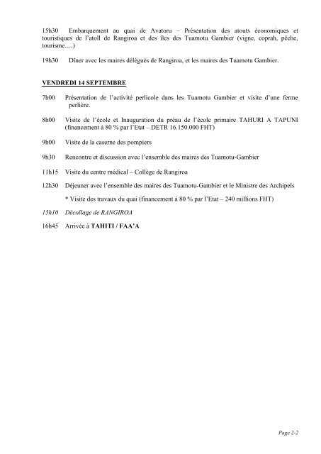 Programme public Visite officielle HC Rangiroa -13 et 14 sept 2012