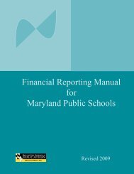 Financial Reporting Manual - Maryland State Department of Education