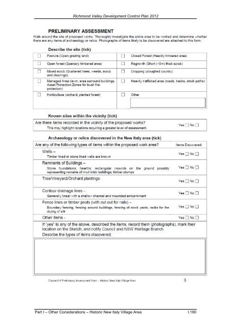 Part I - Other Considerations - Richmond Valley Council