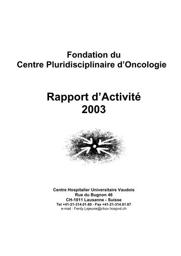 Rapport d'activitÃ© 2003