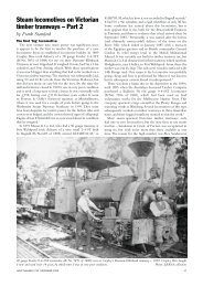 Steam locomotives on Victorian timber tramways – Part 2