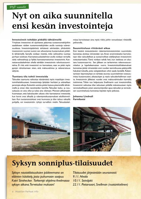 Maatilan Parhaat info 4 / 2011 - Snellman