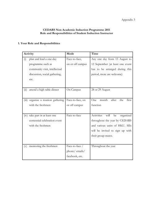 Appendix 3 CEDARS Non Academic Induction Programme 2011 ...