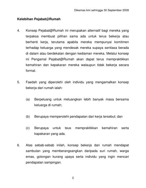 Pejabat@Rumah Latar Belakang 1. Konsep âbekerja dari rumah ...