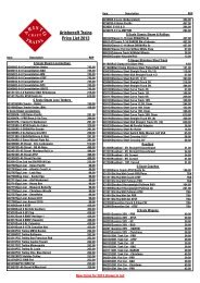 AristoCraft G Scale 2013 Price List - Bachmann