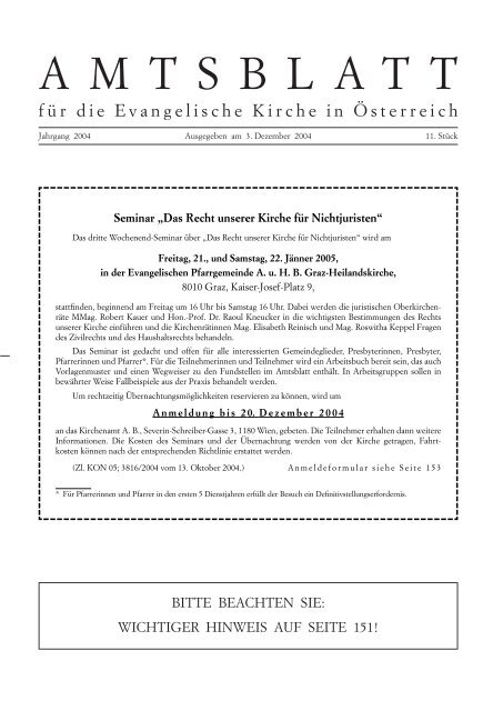 November 2004 - Das Evangelische Zentrum