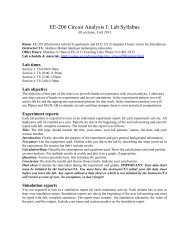 EE-206 Circuit Analysis I: Lab Syllabus