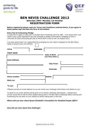 Ben Nevis Challenge Registration Form 09 05 12 FINAL - QEF