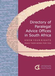 Directory of Paralegal Advice Offices in South Africa - Children's ...