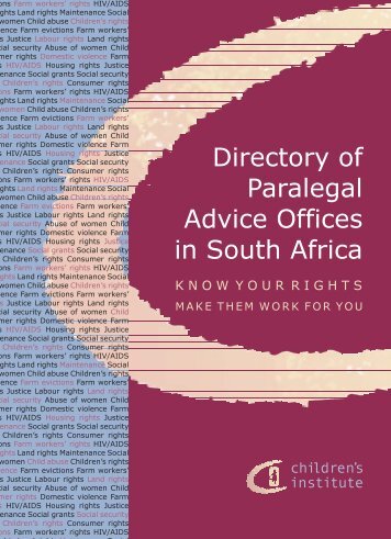 Directory of Paralegal Advice Offices in South Africa - Children's ...