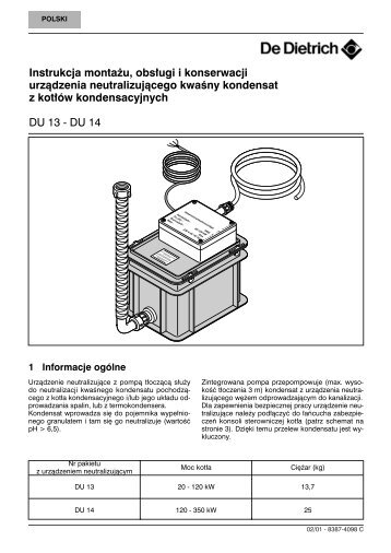 Neutralizator z pompą DU-13/14 - De Dietrich