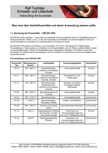 Was man Ã¼ber Hartlotflussmittel und deren Anwendung wissen sollte.