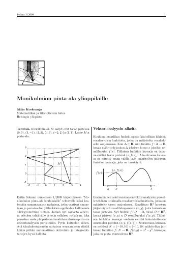 Monikulmion pinta-ala ylioppilaille