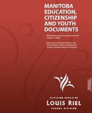 MANITOBA EDUCATION, CITIZENSHIP AND YOUTH DOCUMENTS