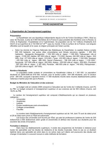 Fiche Curie Kazakhstan - France-Diplomatie-MinistÃ¨re des Affaires ...