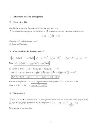 1 Exercice sur les intÃ©grales 2 Exercice 10 3 ... - xavierdupre.fr