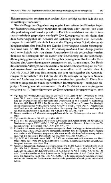 Eigentumsvorbehalt, Sicherungsübereignung und Fahrnispfand