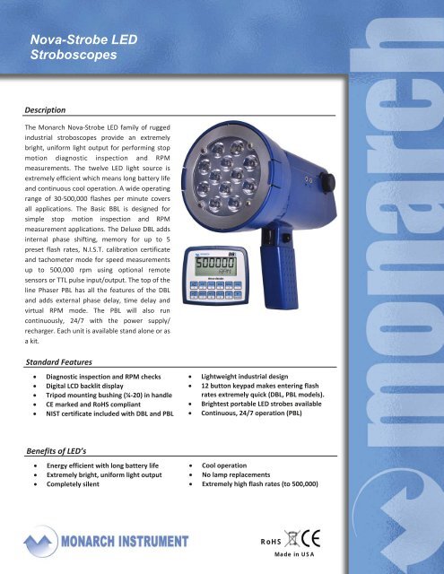 Nova-Strobe LED Stroboscopes - Monarch Instrument