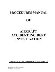 procedures manual of aircraft accident/incident investigation