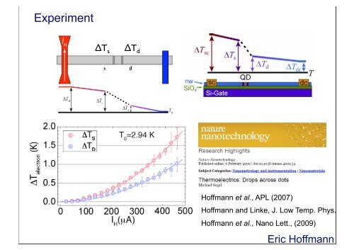 Nanothermoelectrics - Lund Circuit Design Workshop