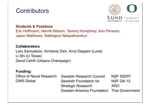 Nanothermoelectrics - Lund Circuit Design Workshop