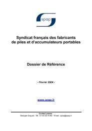 Syndicat franÃ§ais des fabricants de piles et d ... - Corepile