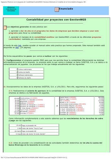 Enunciado Contabilidad por proyectos con GestionMGD - 5Campus