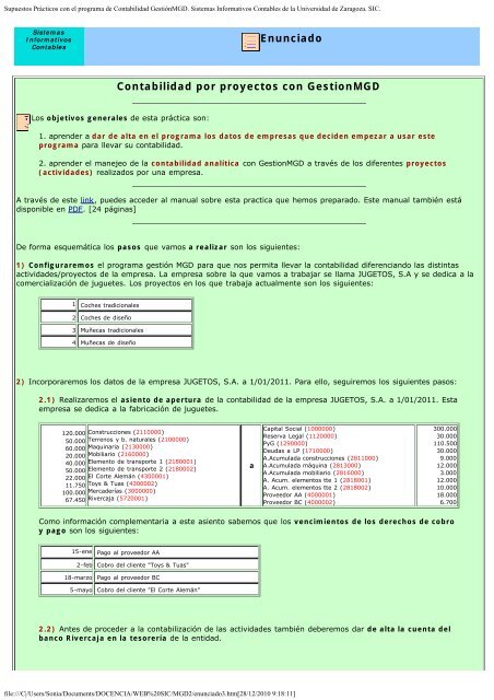 Enunciado Contabilidad por proyectos con GestionMGD - 5Campus