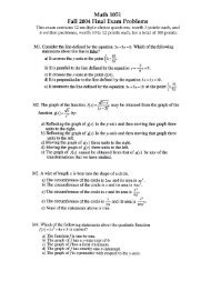 Math 1051 Fall 2004 Final Exam Problems