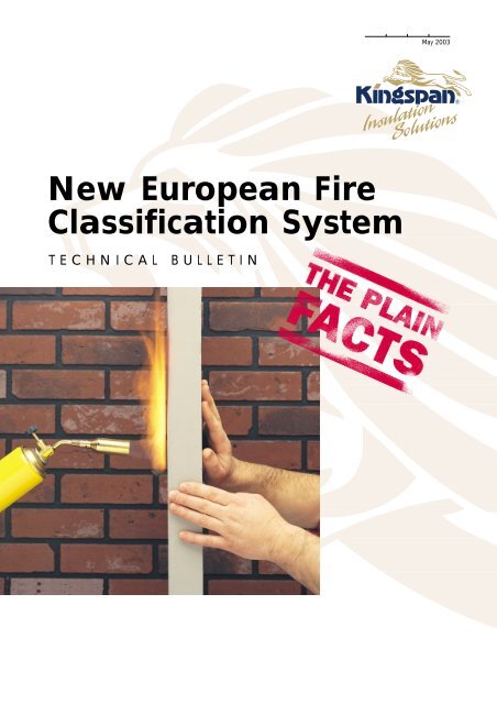 New European Fire Classification System - Kingspan Insulation